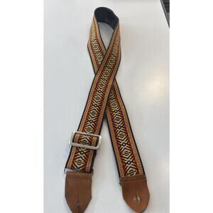 Embroidered Unbranded Guitar Strap Boho Hippie Leather Ends Metal Buckle